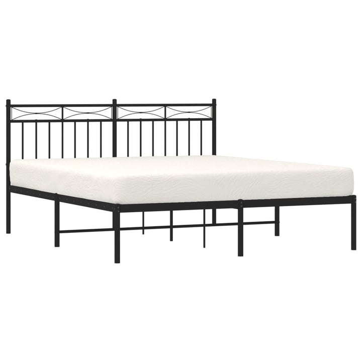 sengeramme med sengegavl 160x200 cm metal sort