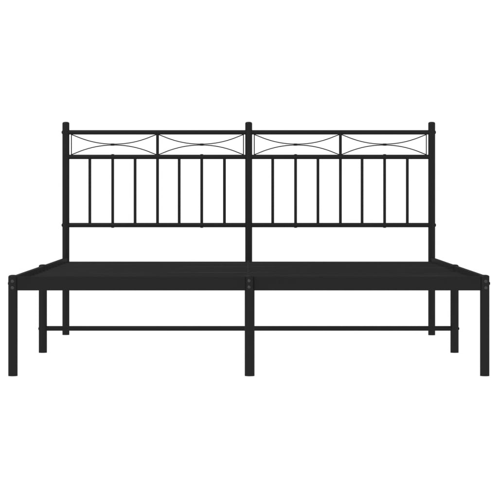 sengeramme med sengegavl 160x200 cm metal sort