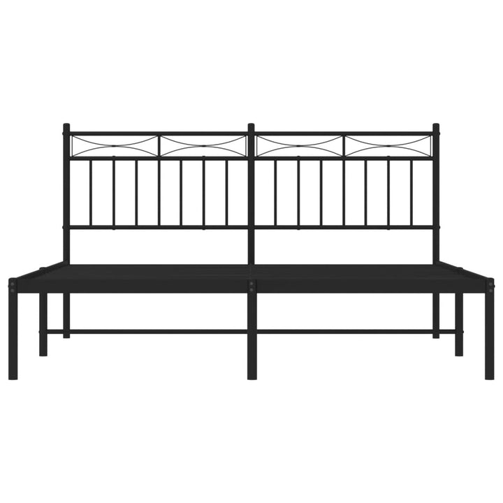 sengeramme med sengegavl 160x200 cm metal sort
