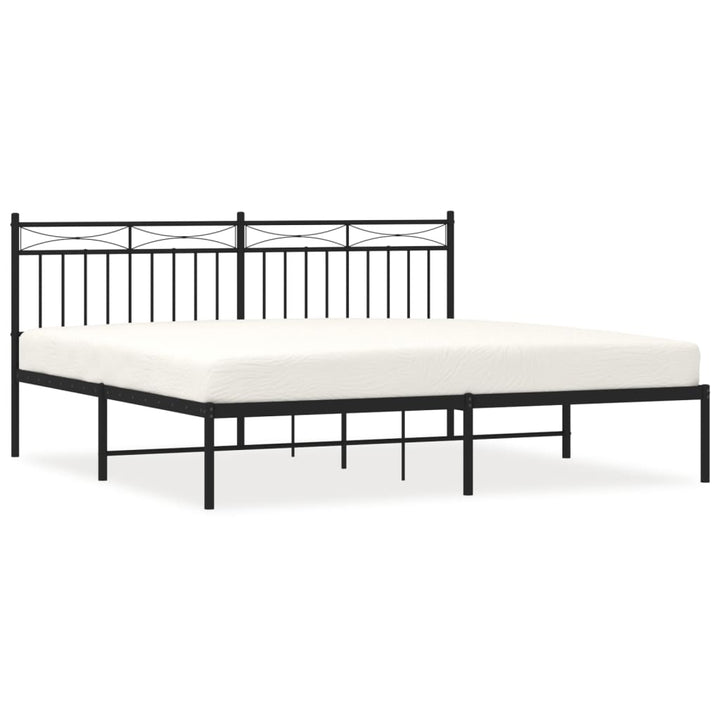 sengeramme med sengegavl 180x200 cm metal sort