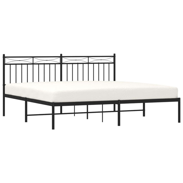 sengeramme med sengegavl 180x200 cm metal sort
