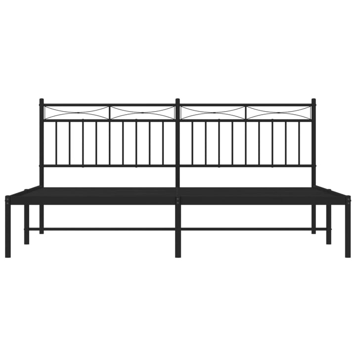sengeramme med sengegavl 180x200 cm metal sort