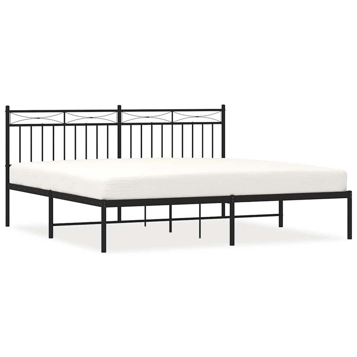 sengeramme med sengegavl 183x213 cm metal sort