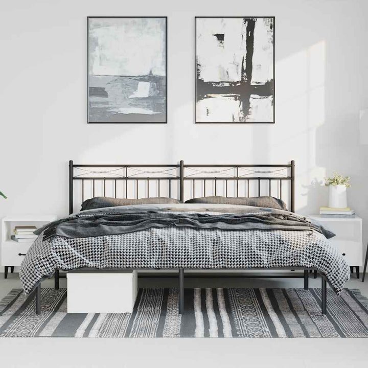 sengeramme med sengegavl 193x203 cm metal sort