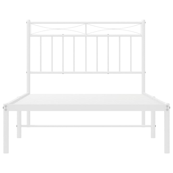 sengeramme med sengegavl 100x190 cm metal hvid