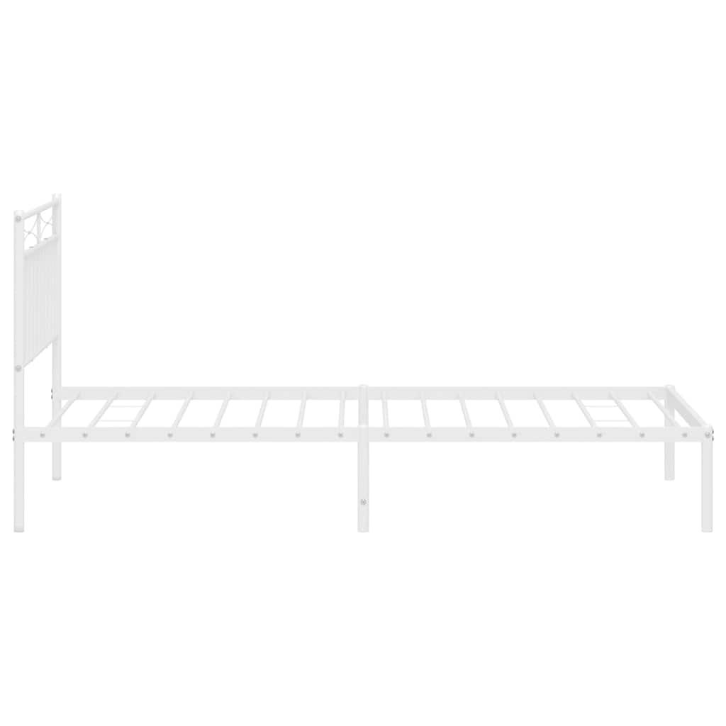sengeramme med sengegavl 100x190 cm metal hvid