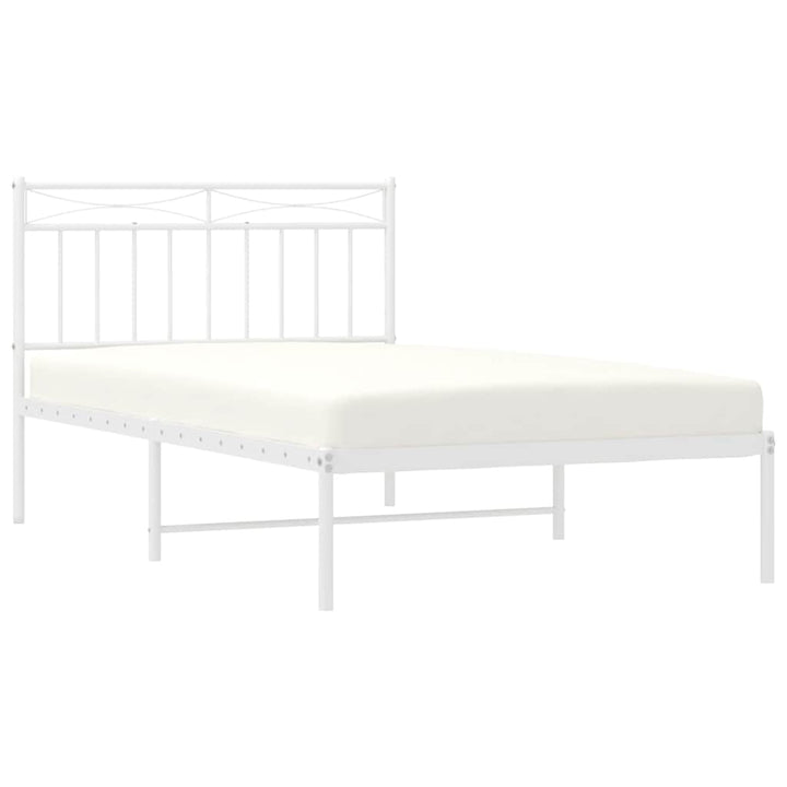 sengeramme med sengegavl 100x200 cm metal hvid