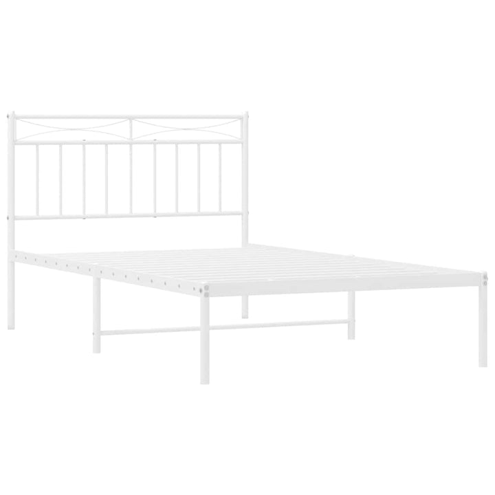 sengeramme med sengegavl 100x200 cm metal hvid