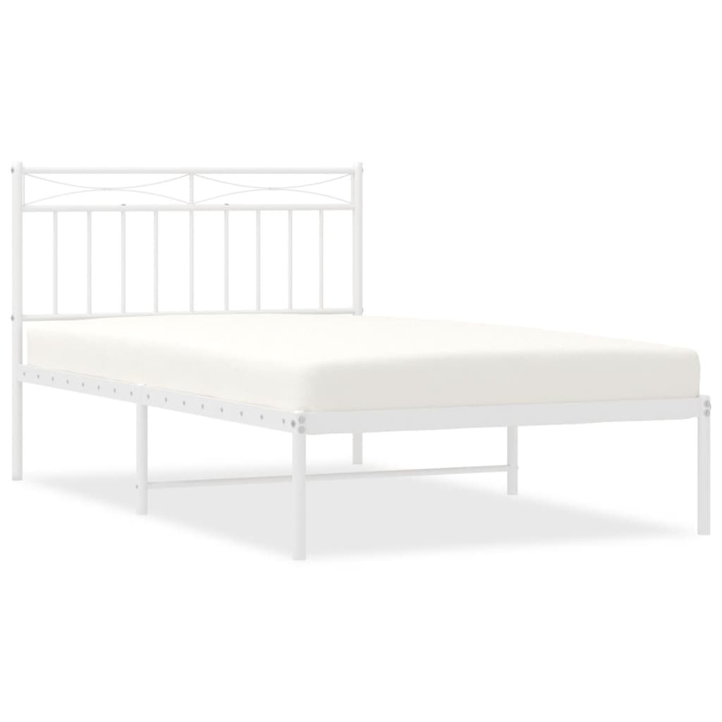 sengeramme med sengegavl 107x203 cm metal hvid