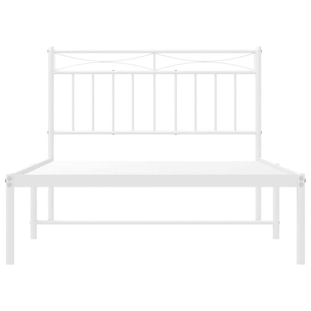 sengeramme med sengegavl 107x203 cm metal hvid