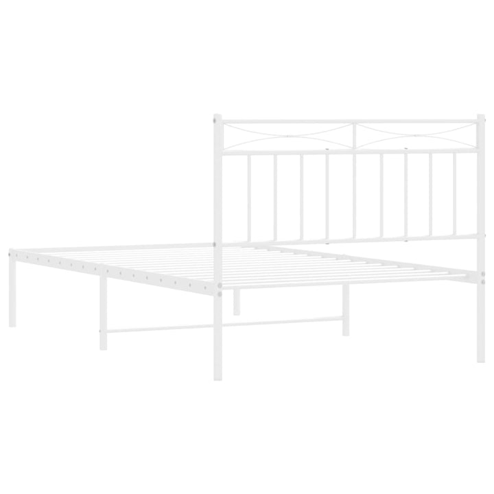 sengeramme med sengegavl 107x203 cm metal hvid