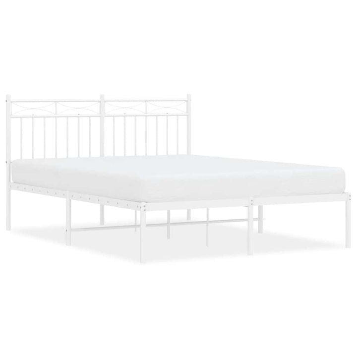 sengeramme med sengegavl 135x190 cm metal hvid