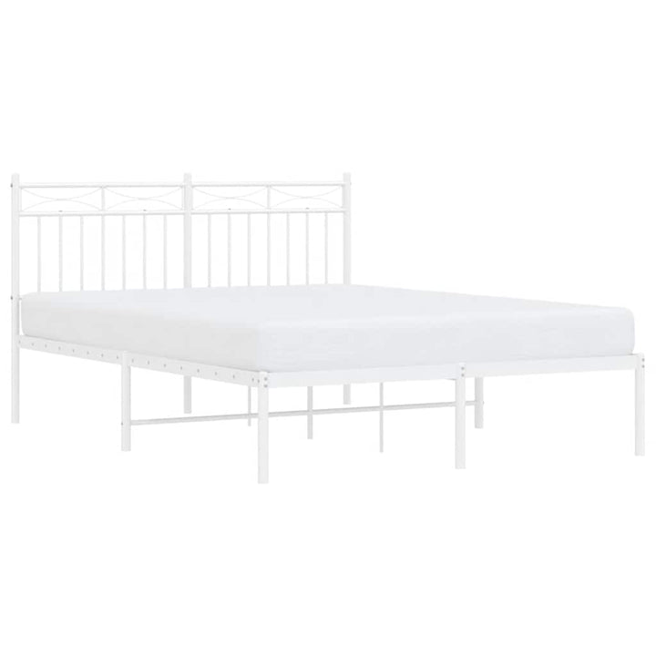 sengeramme med sengegavl 135x190 cm metal hvid