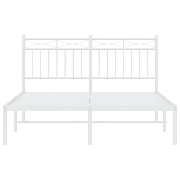 sengeramme med sengegavl 135x190 cm metal hvid