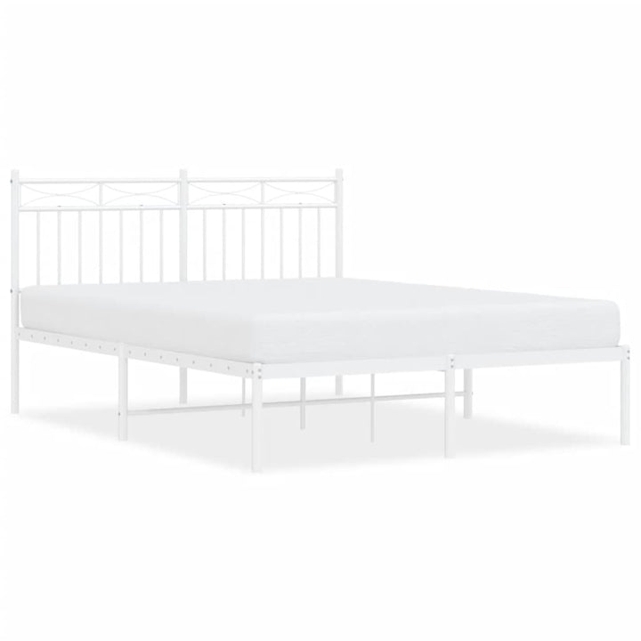 sengeramme med sengegavl 140x200 cm metal hvid