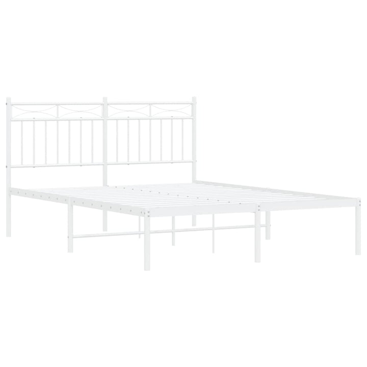sengeramme med sengegavl 140x200 cm metal hvid