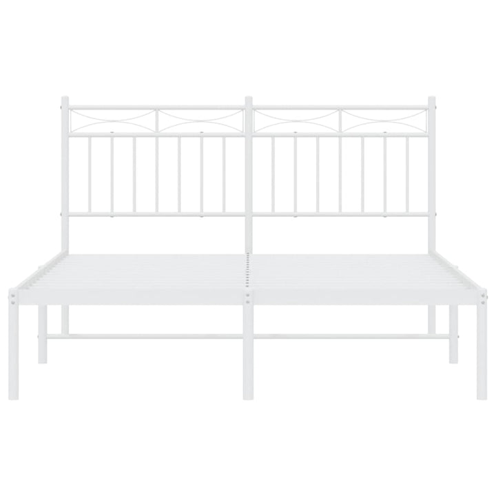sengeramme med sengegavl 140x200 cm metal hvid