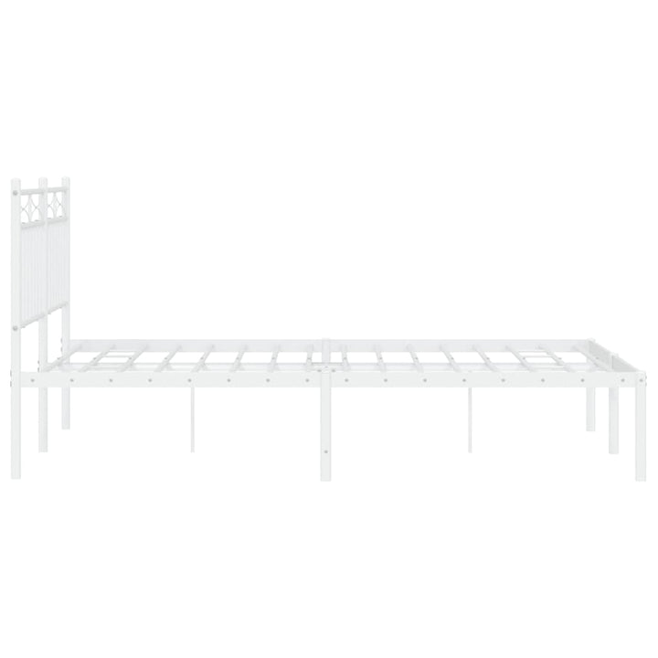 sengeramme med sengegavl 140x200 cm metal hvid