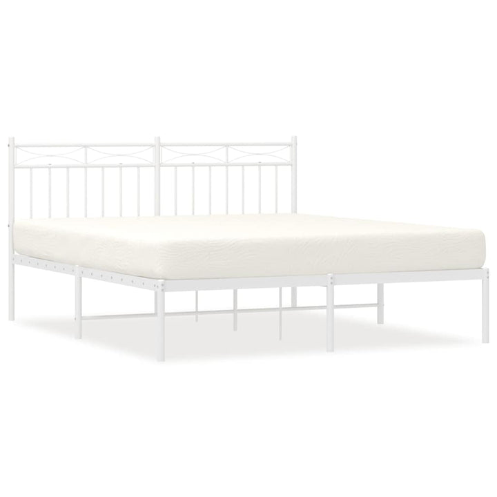 sengeramme med sengegavl 150x200 cm metal hvid