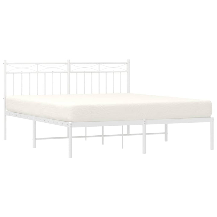 sengeramme med sengegavl 150x200 cm metal hvid