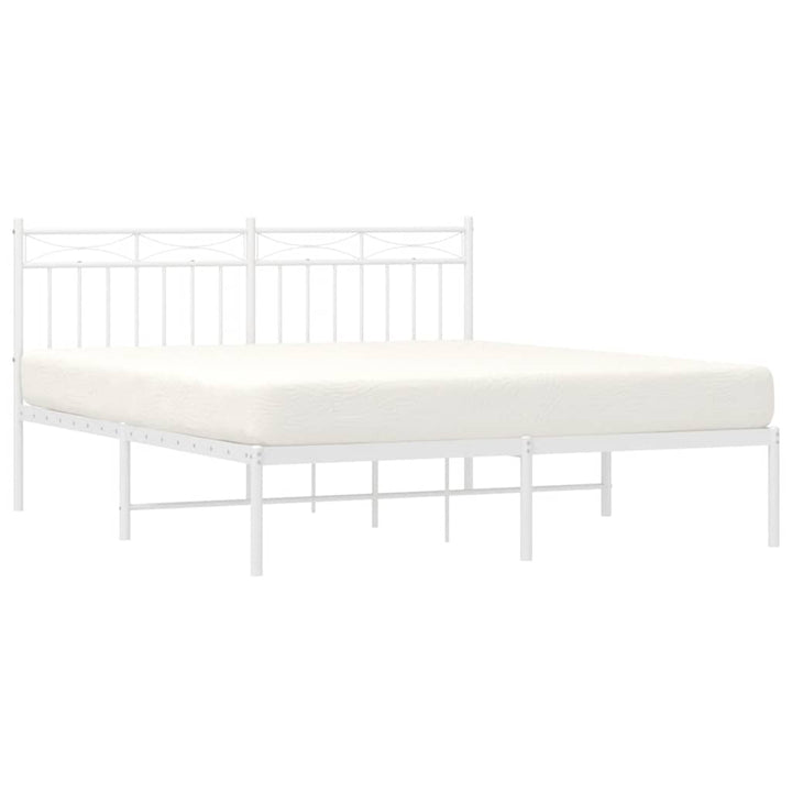 sengeramme med sengegavl 150x200 cm metal hvid