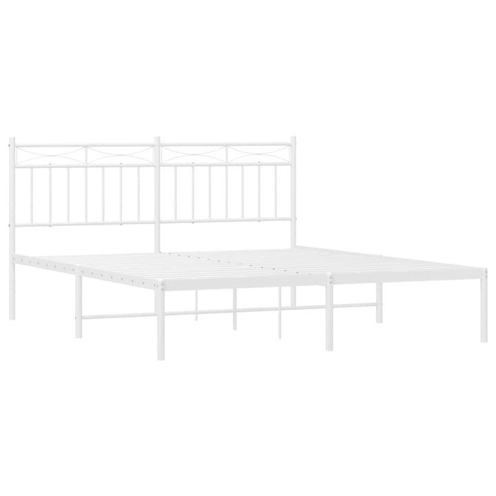 sengeramme med sengegavl 150x200 cm metal hvid