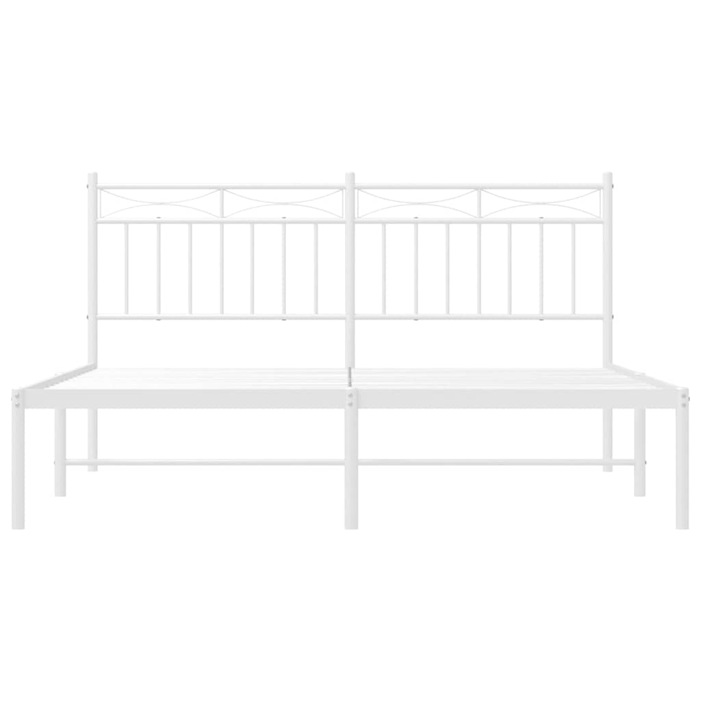 sengeramme med sengegavl 150x200 cm metal hvid