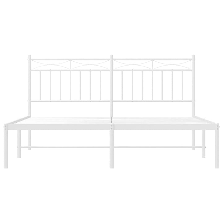 sengeramme med sengegavl 150x200 cm metal hvid