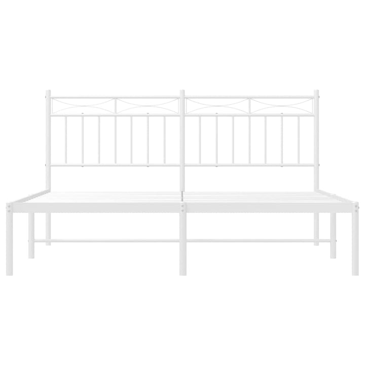 sengeramme med sengegavl 150x200 cm metal hvid