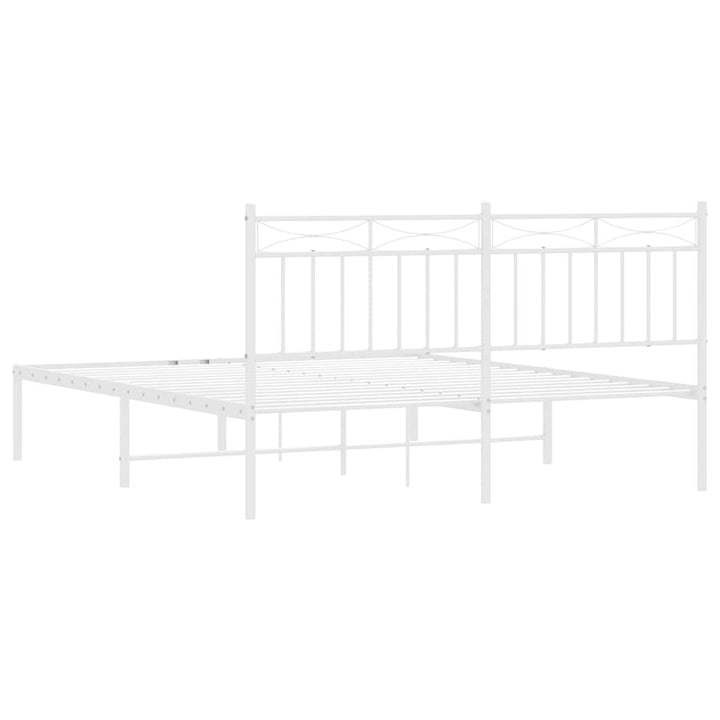 sengeramme med sengegavl 150x200 cm metal hvid