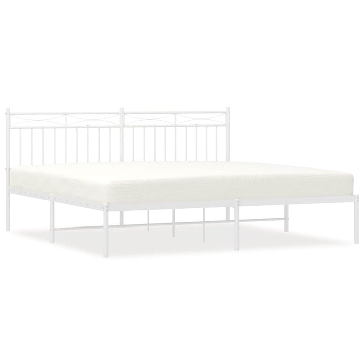 sengeramme med sengegavl 183x213 cm metal hvid