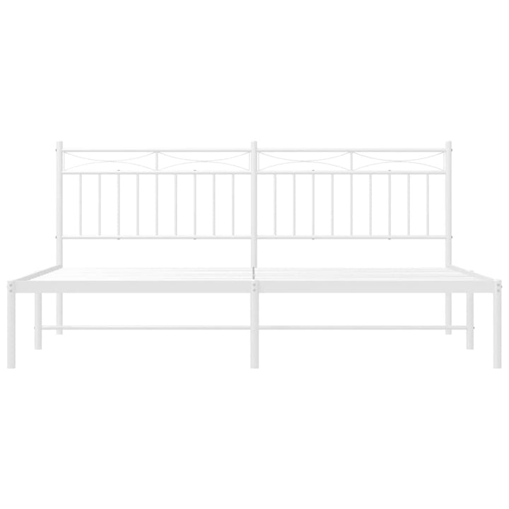 sengeramme med sengegavl 183x213 cm metal hvid