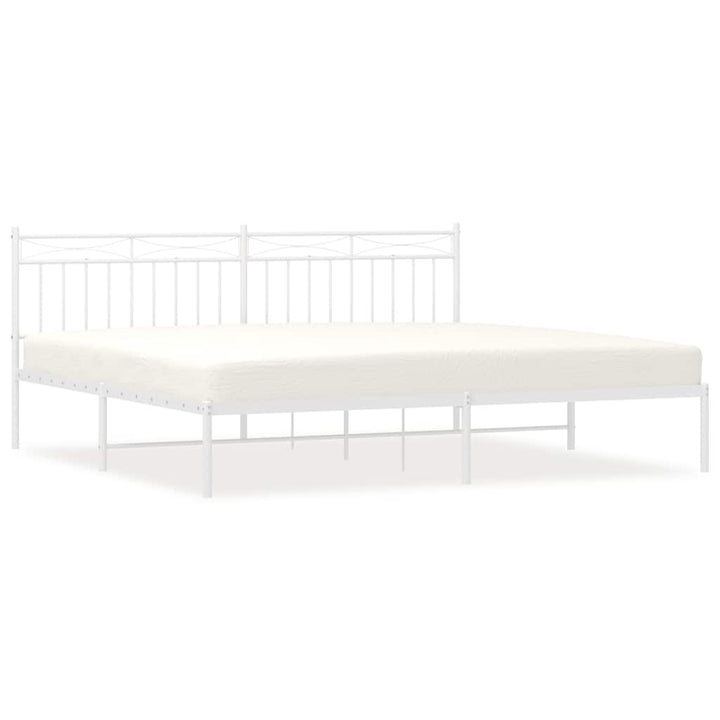 sengeramme med sengegavl 193x203 cm metal hvid
