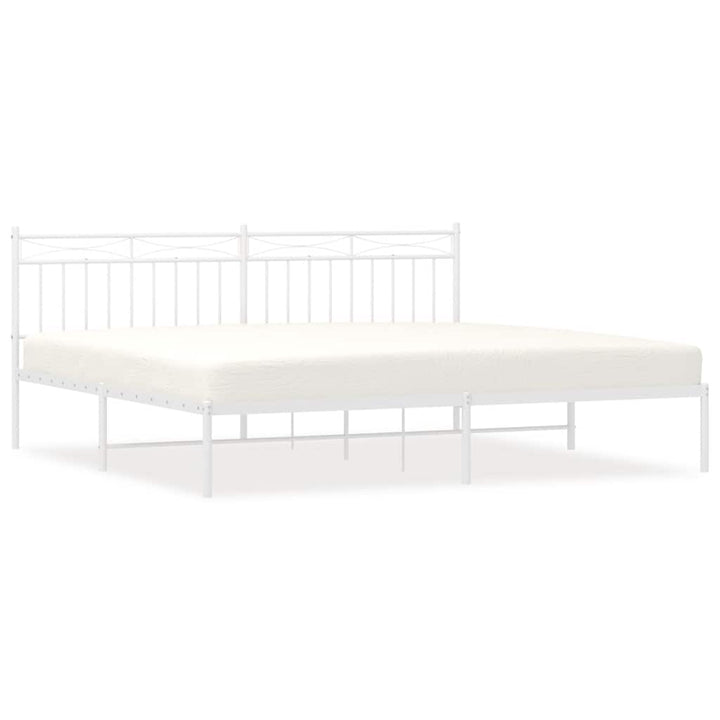 sengeramme med sengegavl 193x203 cm metal hvid