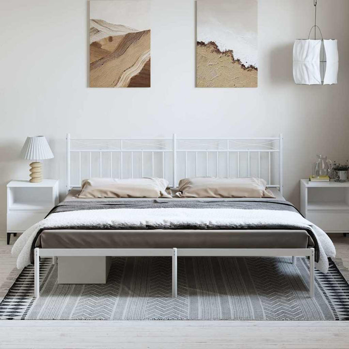 sengeramme med sengegavl 193x203 cm metal hvid
