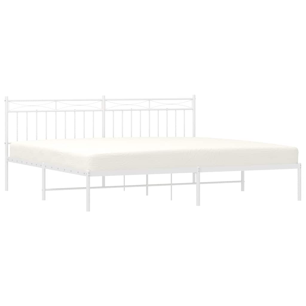 sengeramme med sengegavl 193x203 cm metal hvid