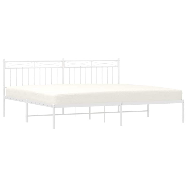 sengeramme med sengegavl 193x203 cm metal hvid