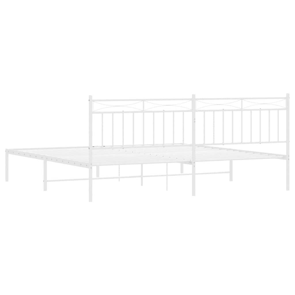 sengeramme med sengegavl 193x203 cm metal hvid
