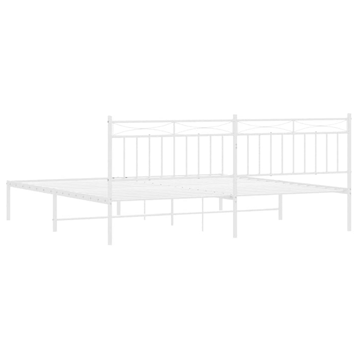 sengeramme med sengegavl 193x203 cm metal hvid