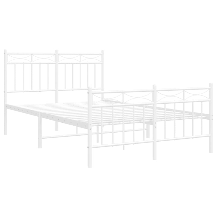 sengeramme med sengegavl og fodgærde 120x200 cm metal hvid