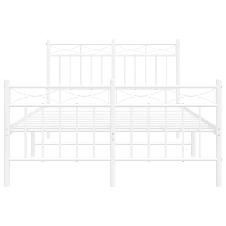 sengeramme med sengegavl og fodgærde 120x200 cm metal hvid
