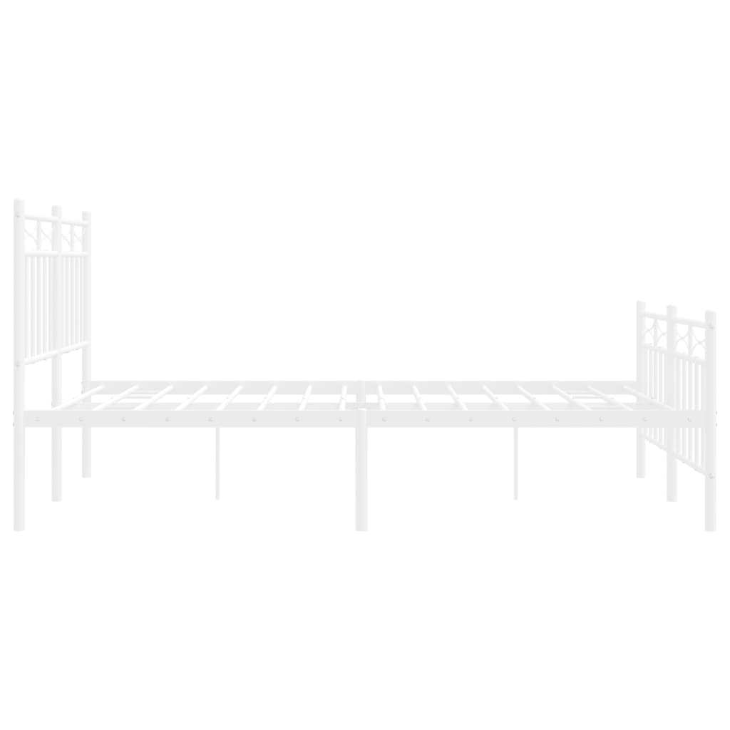 sengeramme med sengegavl og fodgærde 120x200 cm metal hvid