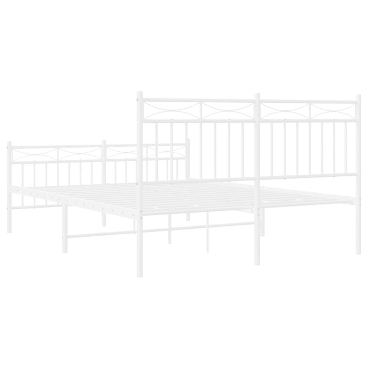 sengeramme med sengegavl og fodgærde 140x190 cm metal hvid