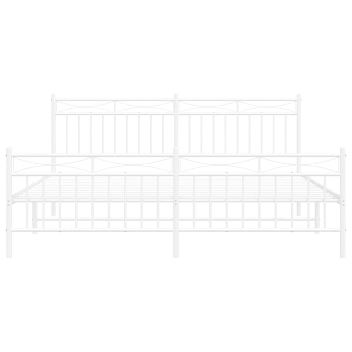 sengeramme med sengegavl og fodgærde 183x213 cm metal hvid
