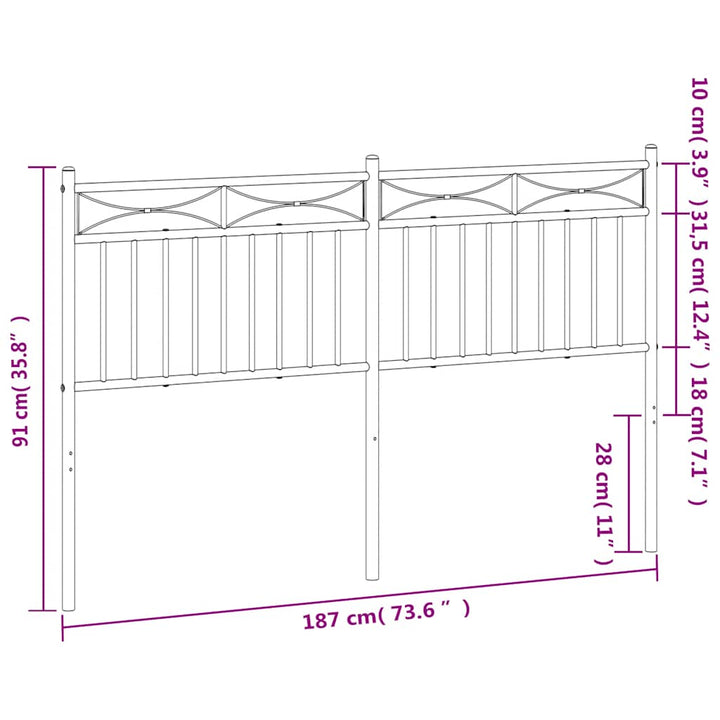 udskiftningsgavl 180 cm metal hvid