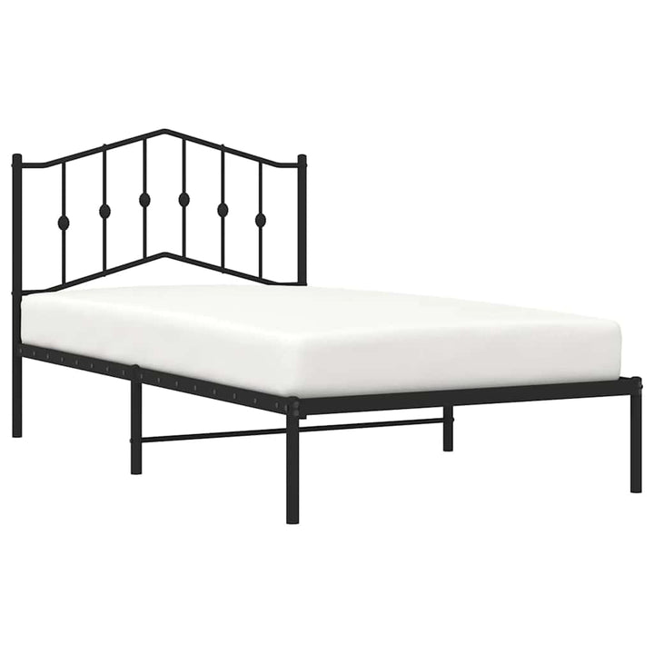 sengeramme med sengegavl 100x190 cm metal sort