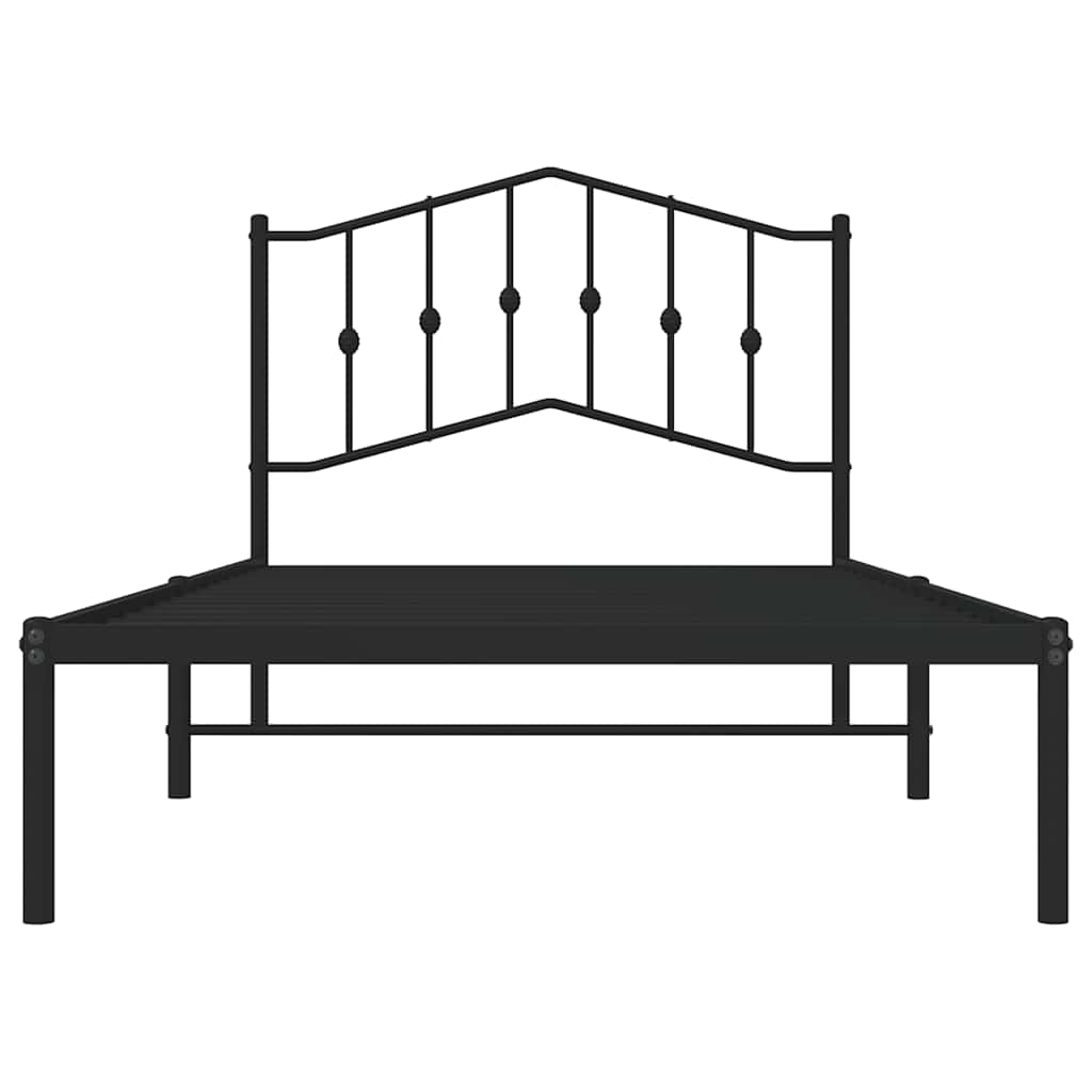 sengeramme med sengegavl 100x190 cm metal sort