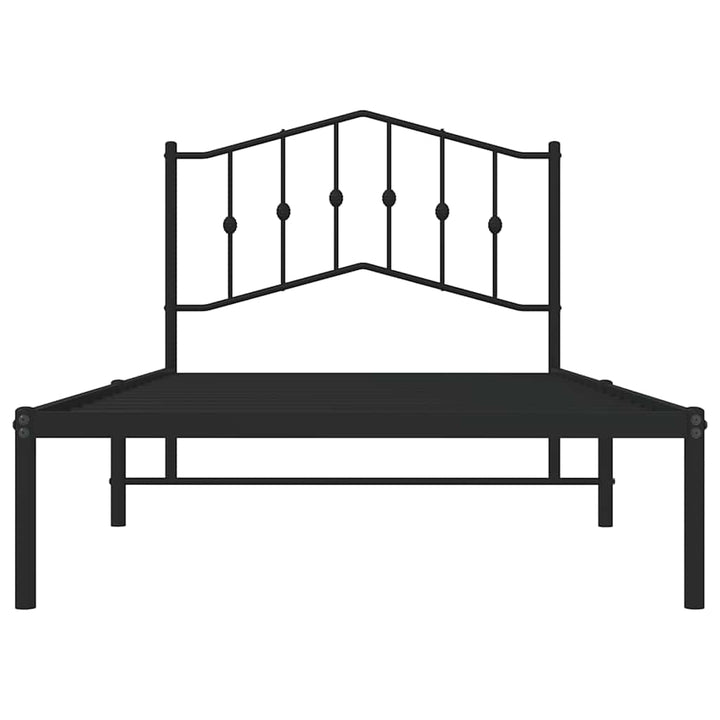 sengeramme med sengegavl 100x190 cm metal sort