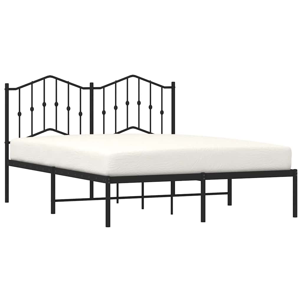 sengeramme med sengegavl 135x190 cm metal sort
