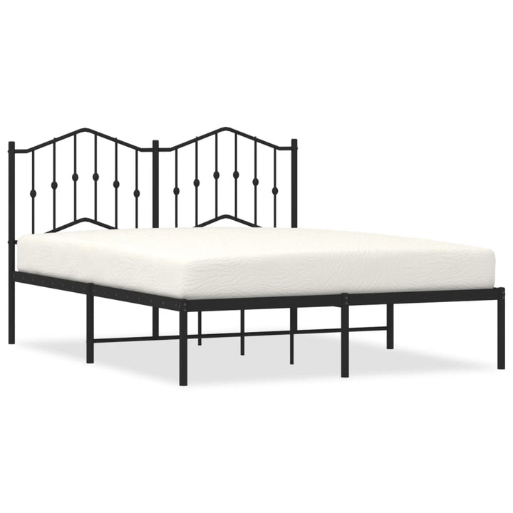 sengeramme med sengegavl 140x190 cm metal sort